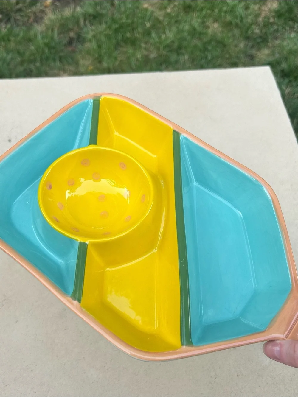 Pickleball Paddle Serving Platter Chip Dip Dish